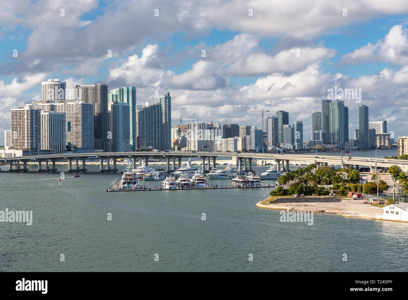 USA, Florida, skyline of Downtown Miami Stock Photo