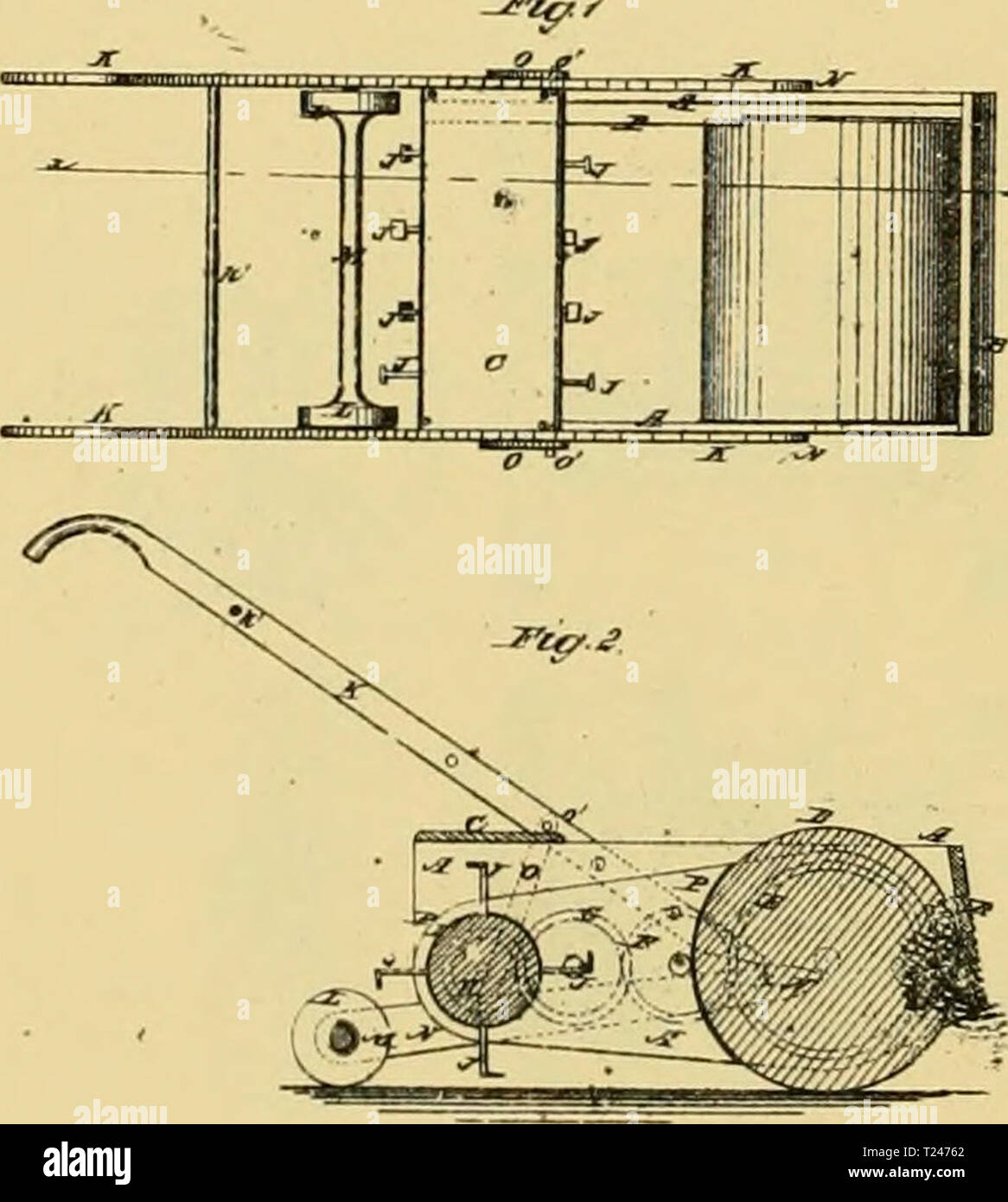 Archive image from page 313 of Digest of agricultural implements, patented Digest of agricultural implements, patented in the United States from A.D. 1789 to July 1881 ..  digestofagricult02alle Year: 1886  S. B. SBEKHiN. It570L7IHO GAKSZa ASD F1EJ.D BOB. Ho. 1S1.870. Flliiul Sigt. 5, 2Shists-Slieet 1. W. UcC. KAIBES. COUBiVED SFADino. FL0WIS7 AHD STALE-CUTTIVO SACSnS. No. 181,959. FiUattd Sopt. S, 1876.    riiffJ .&gt;?««« Stock Photo