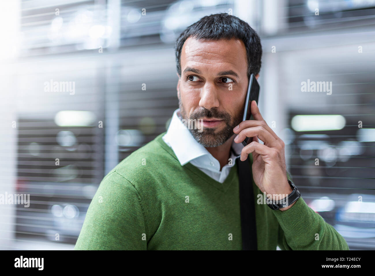 Businessman using smartphone Stock Photo