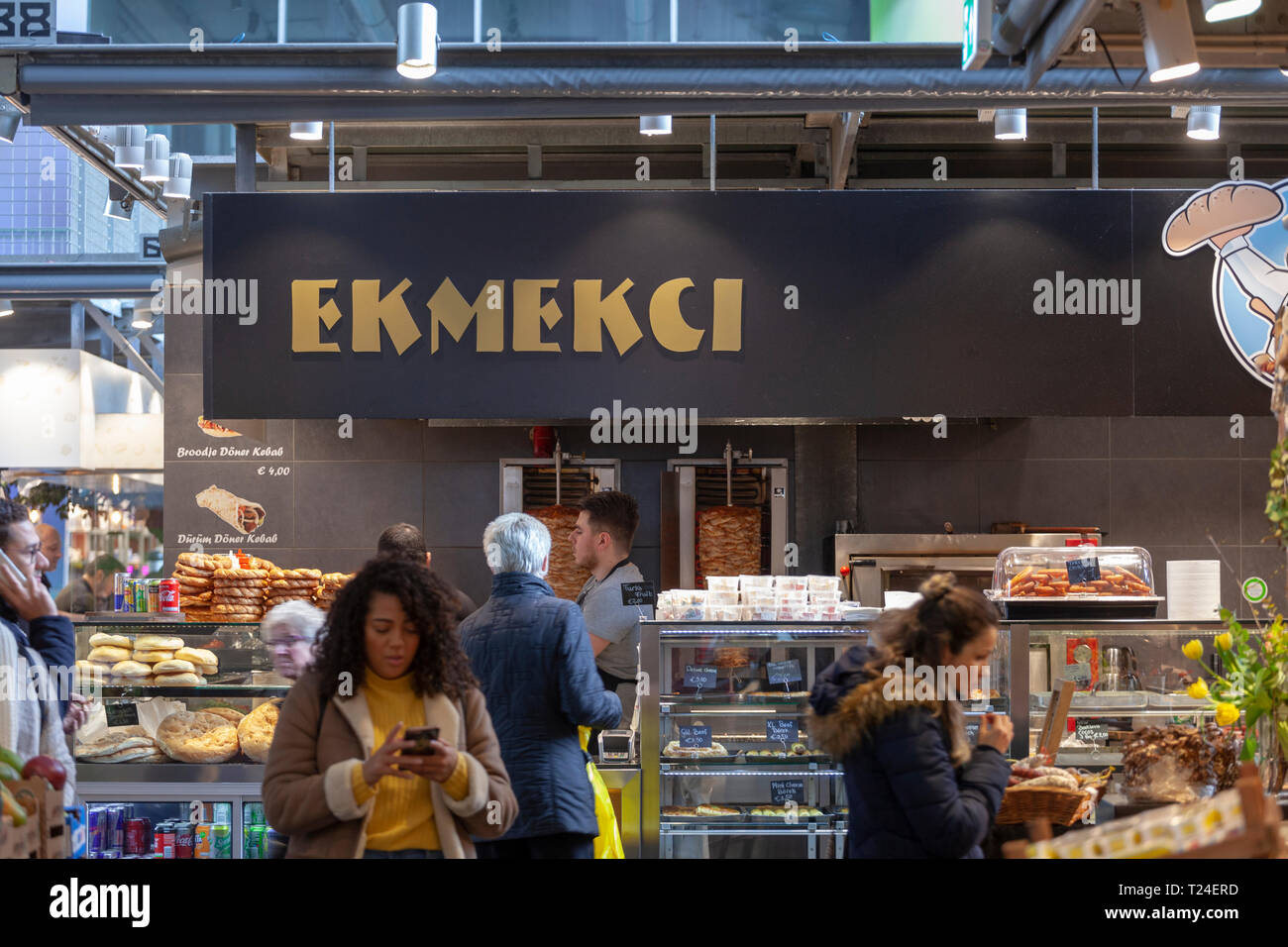 Arabic style street food in MarktHal,Rotterdam, Netherlands Stock Photo