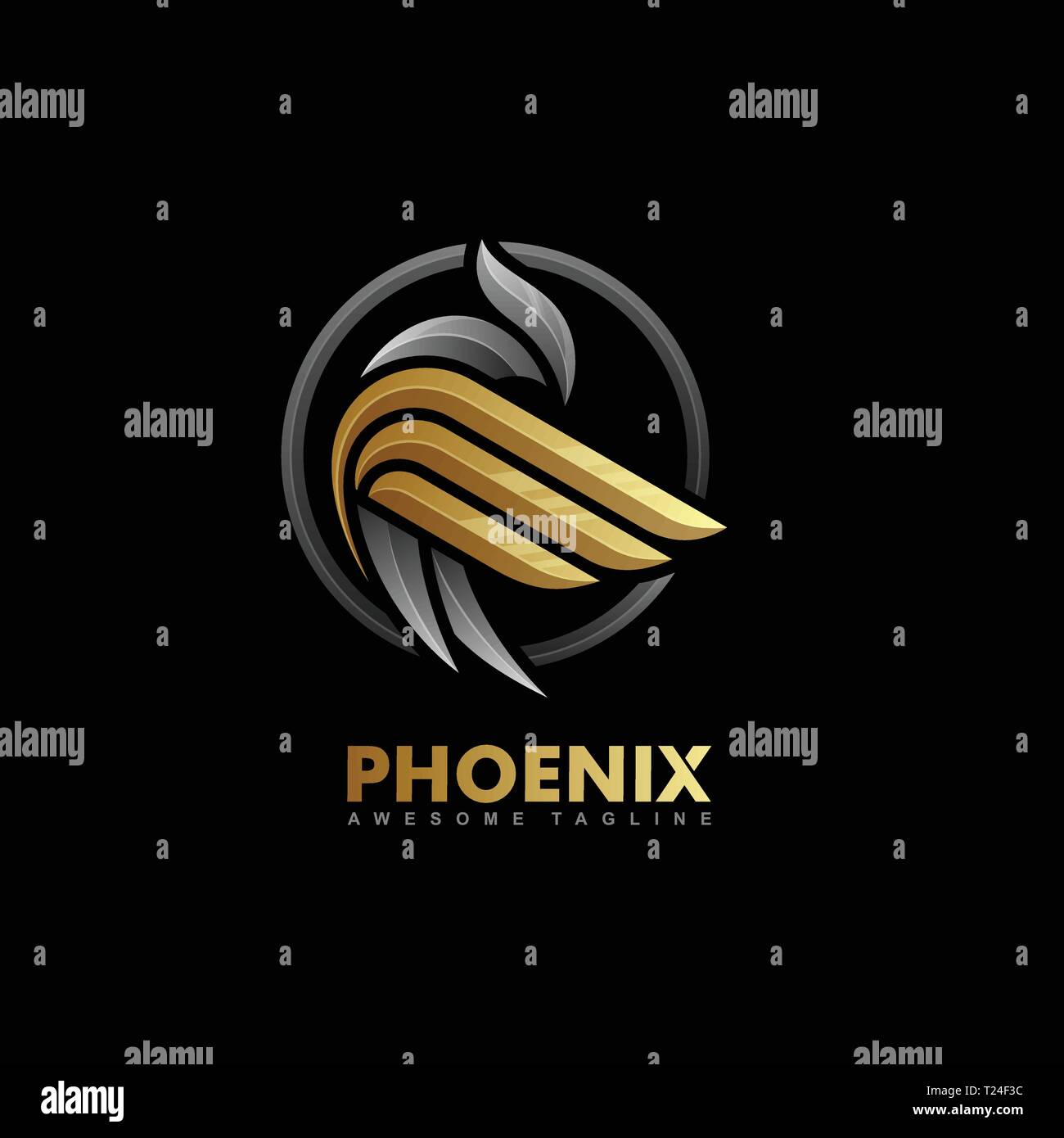Phoenix Multicolored Concept illustration vector template. Suitable for Creative Industry, Multimedia, entertainment, Educations, Shop, and any relate Stock Vector