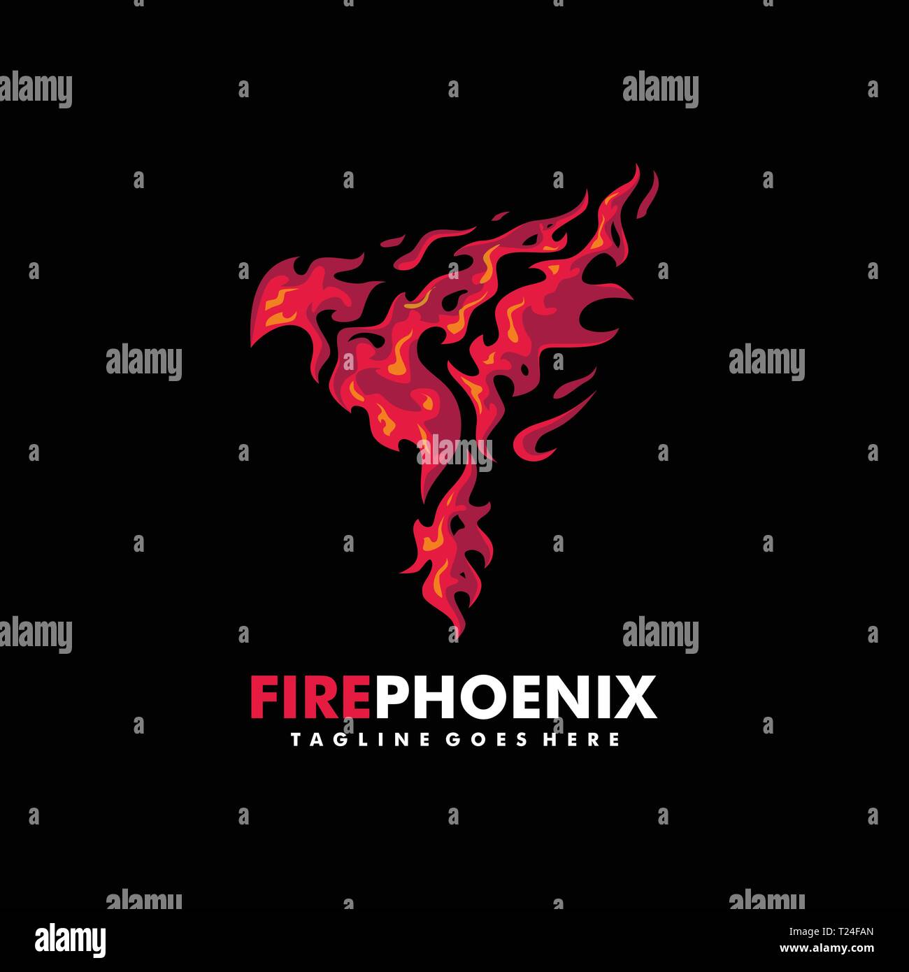 Fire Phoenix illustration vector Design template. Suitable for Creative Industry, Multimedia, entertainment, Educations, Shop, and any related busines Stock Vector