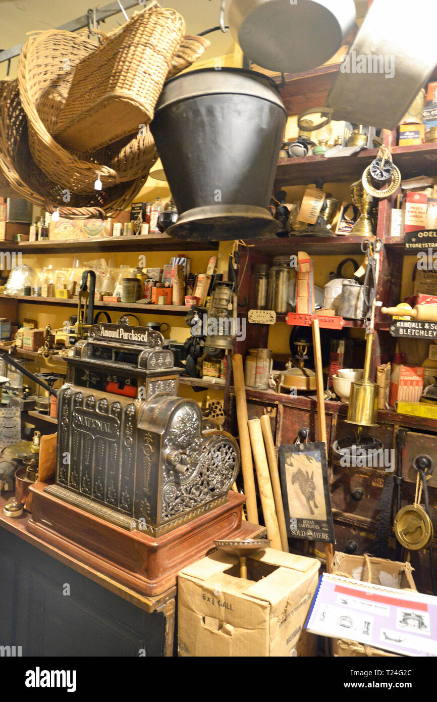 Victorian hardware shop in the Victorian Street at Milton Keynes Museum, Wolverton and Greenleys