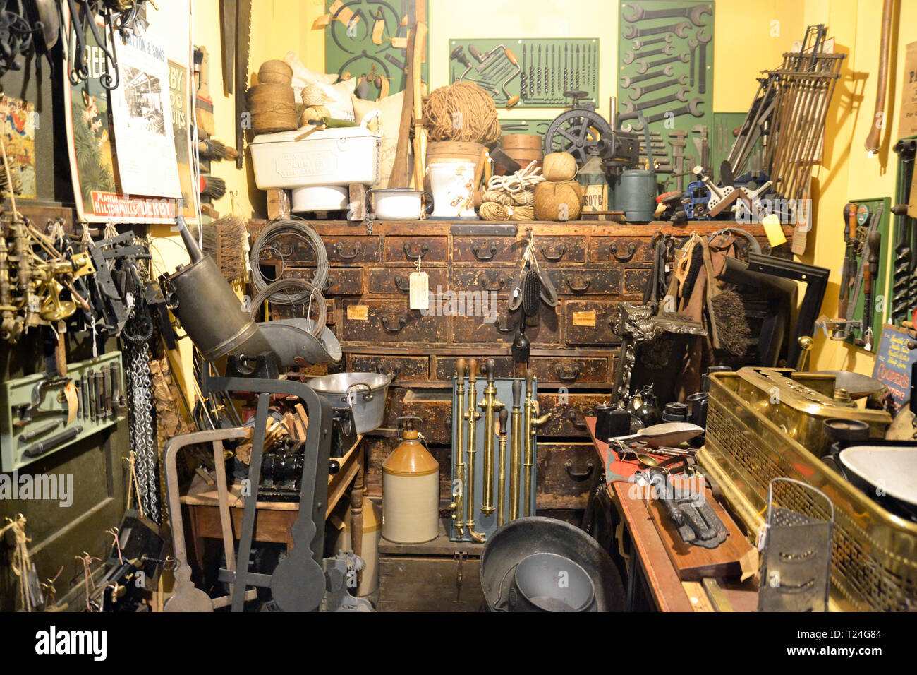 Victorian hardware shop in the Victorian Street at Milton Keynes Museum, Wolverton and Greenleys