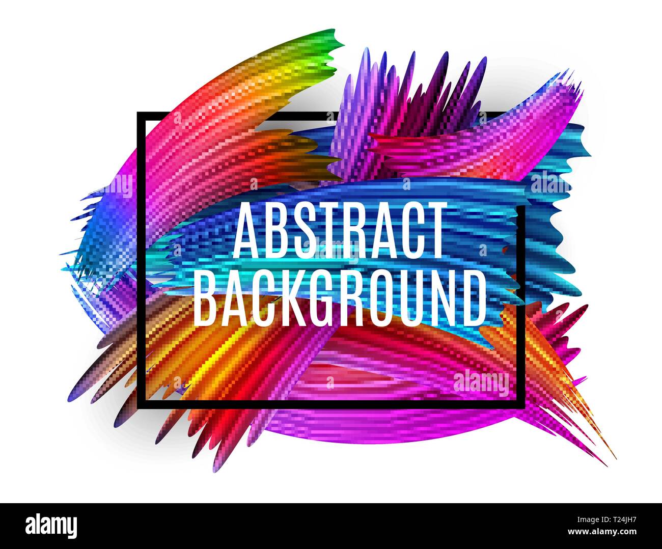 Abstract spectrum brush strokes Textured Art Frame Background. Vector ...