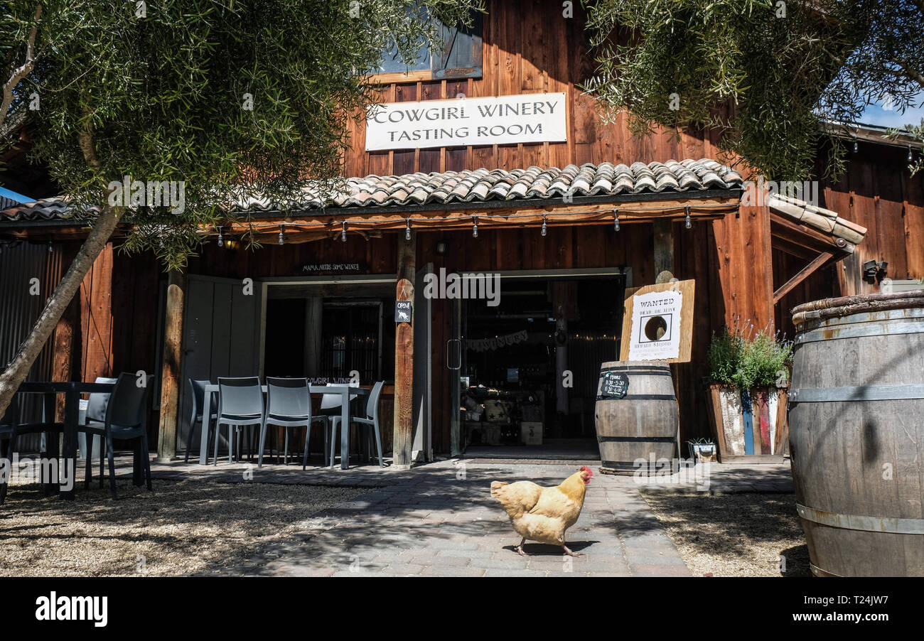 Cowgirl Winery Tasting Room In Carmel Valley Village Ca