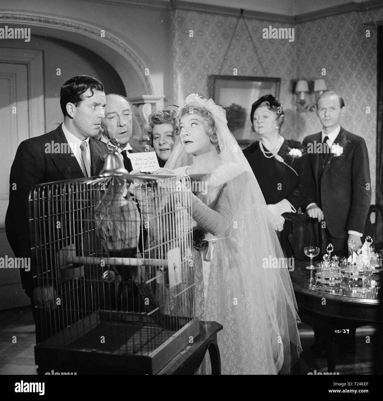 The Night We got the Bird (1961)  Brian Rix, Leo Franklyn, Irene Handl, Dora Bryan, Vera Pearce, Gerald Cross,     Date: 1960 Stock Photo