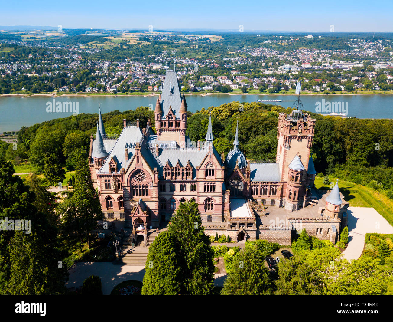 Schloss Drachenburg Castle is a palace in Konigswinter on the Rhine river near the city of Bonn in Germany Stock Photo