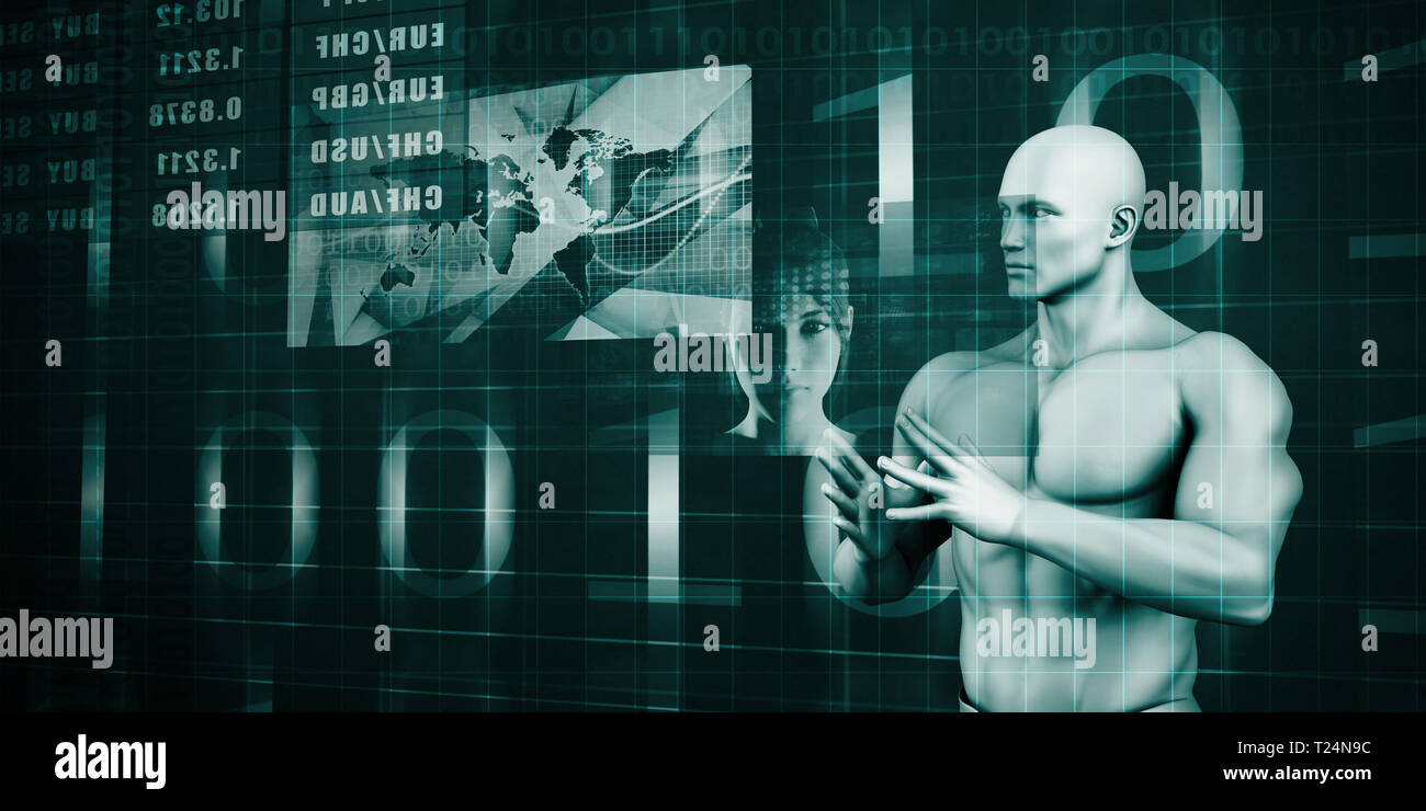 Stock Market Algorithm Trading Through Technology Stock Photo - Alamy