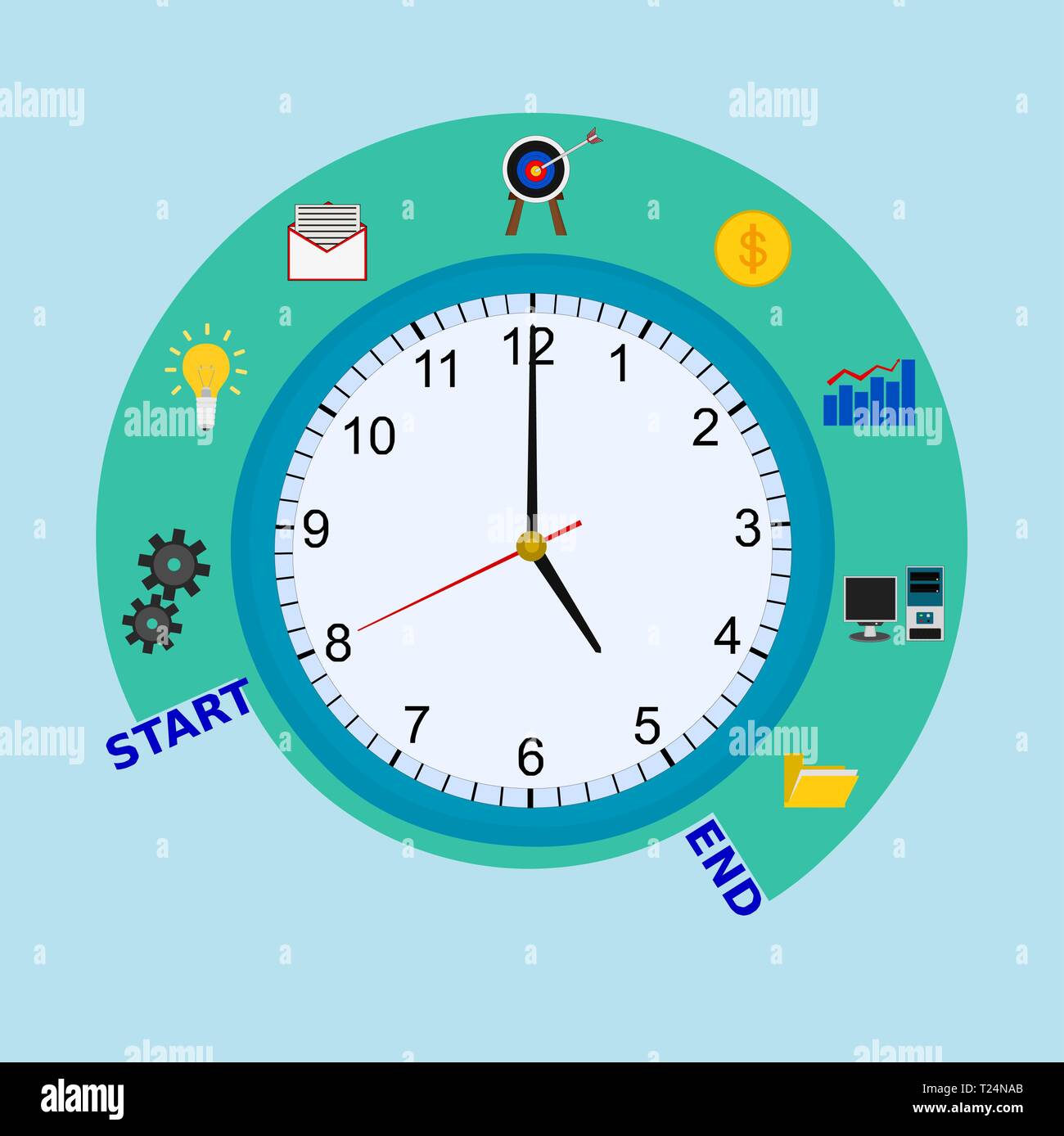 Isolated business time process concept , vector icon Stock Vector