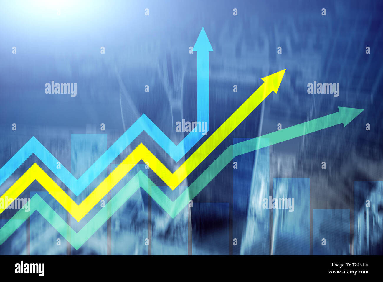 Financial growth arrows graph. Investment and trading concept Stock ...