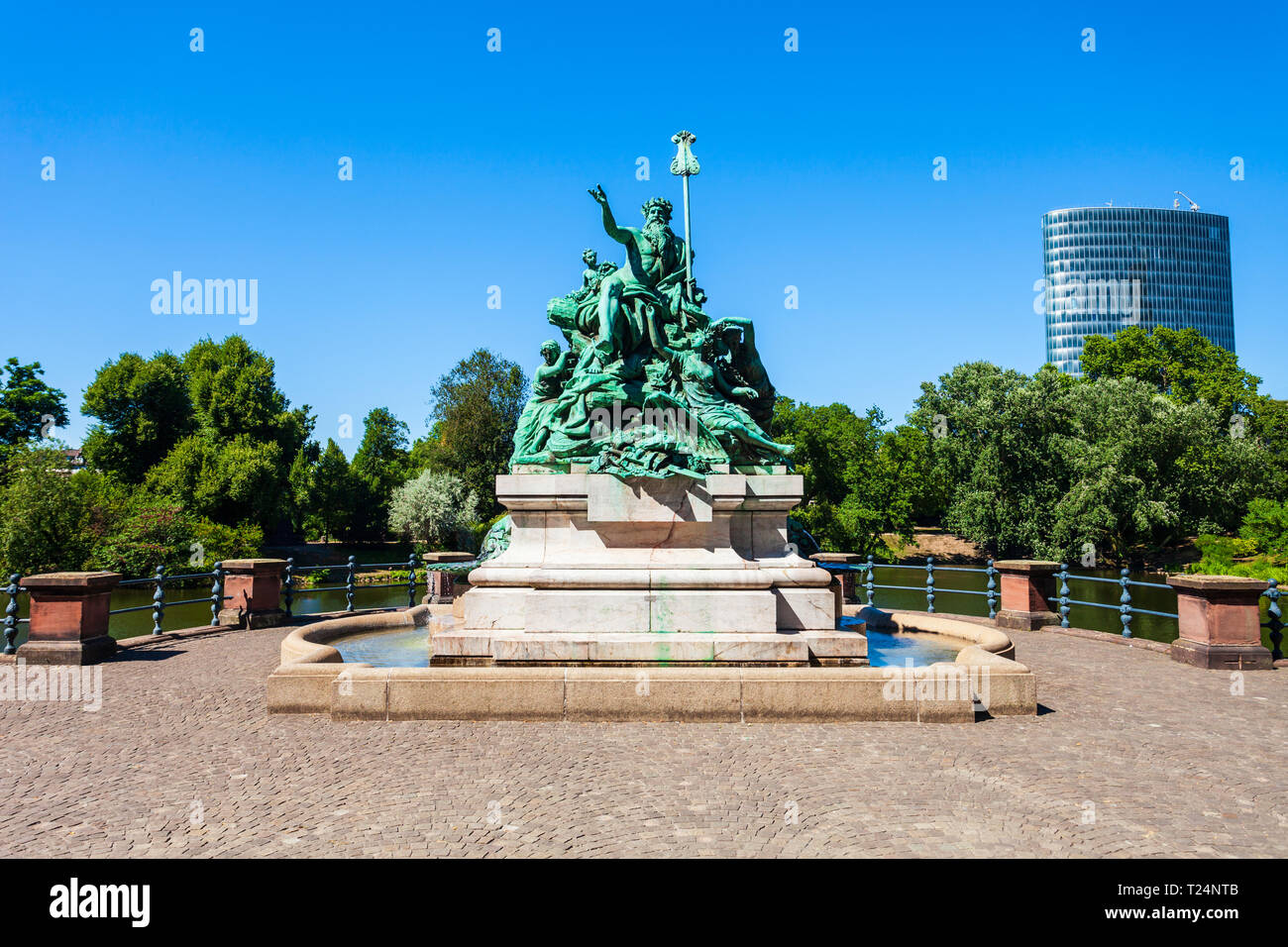 Father Rhine and his Daughters monuments near the K21 Art Collection museum building in Dusseldorf city in Germany Stock Photo