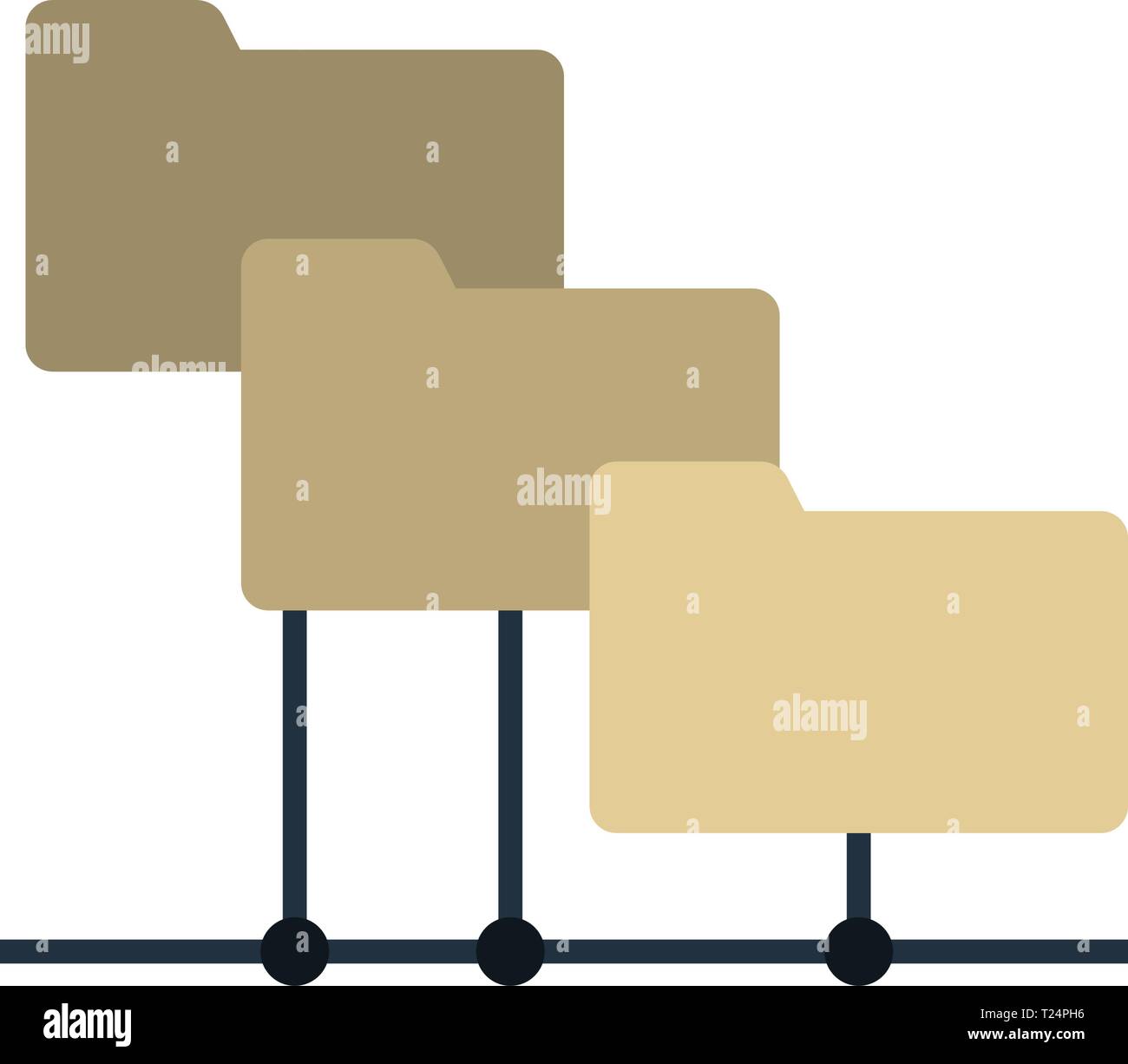 Folder Network Icon. Flat color design. Data series. Vector ...