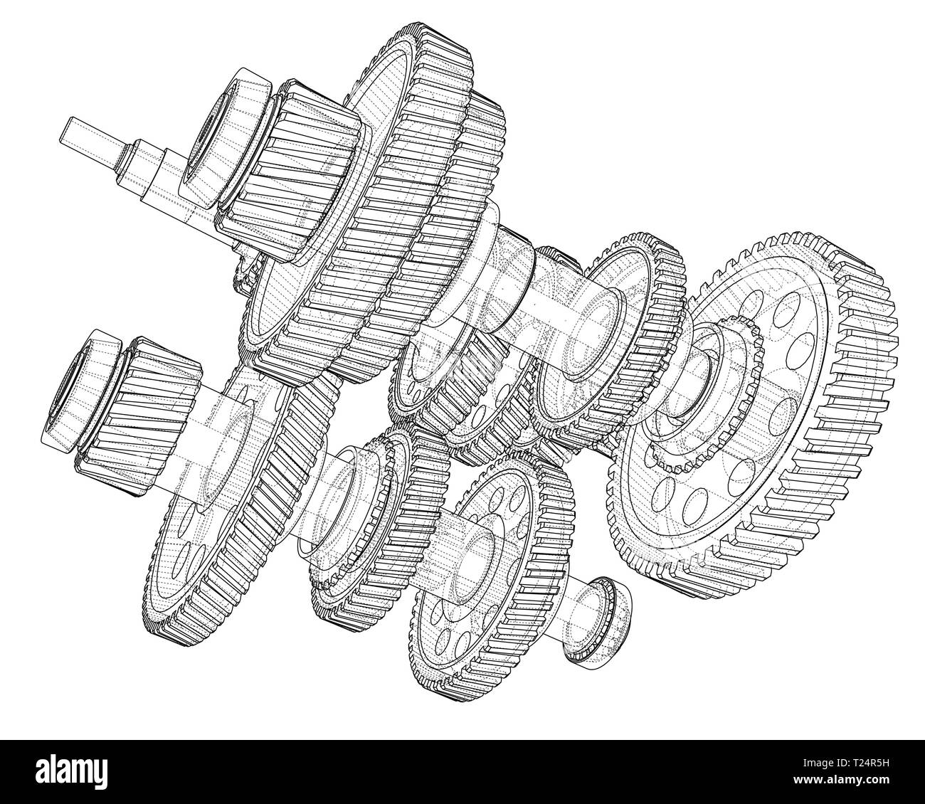 Outline gearbox concept. Vector Stock Vector Image & Art - Alamy