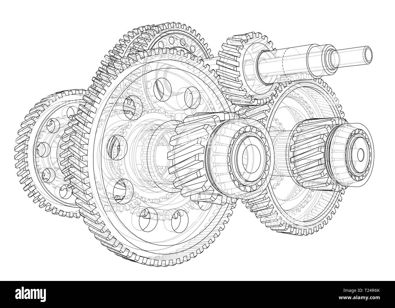 Outline gearbox concept. Vector Stock Vector Image & Art - Alamy