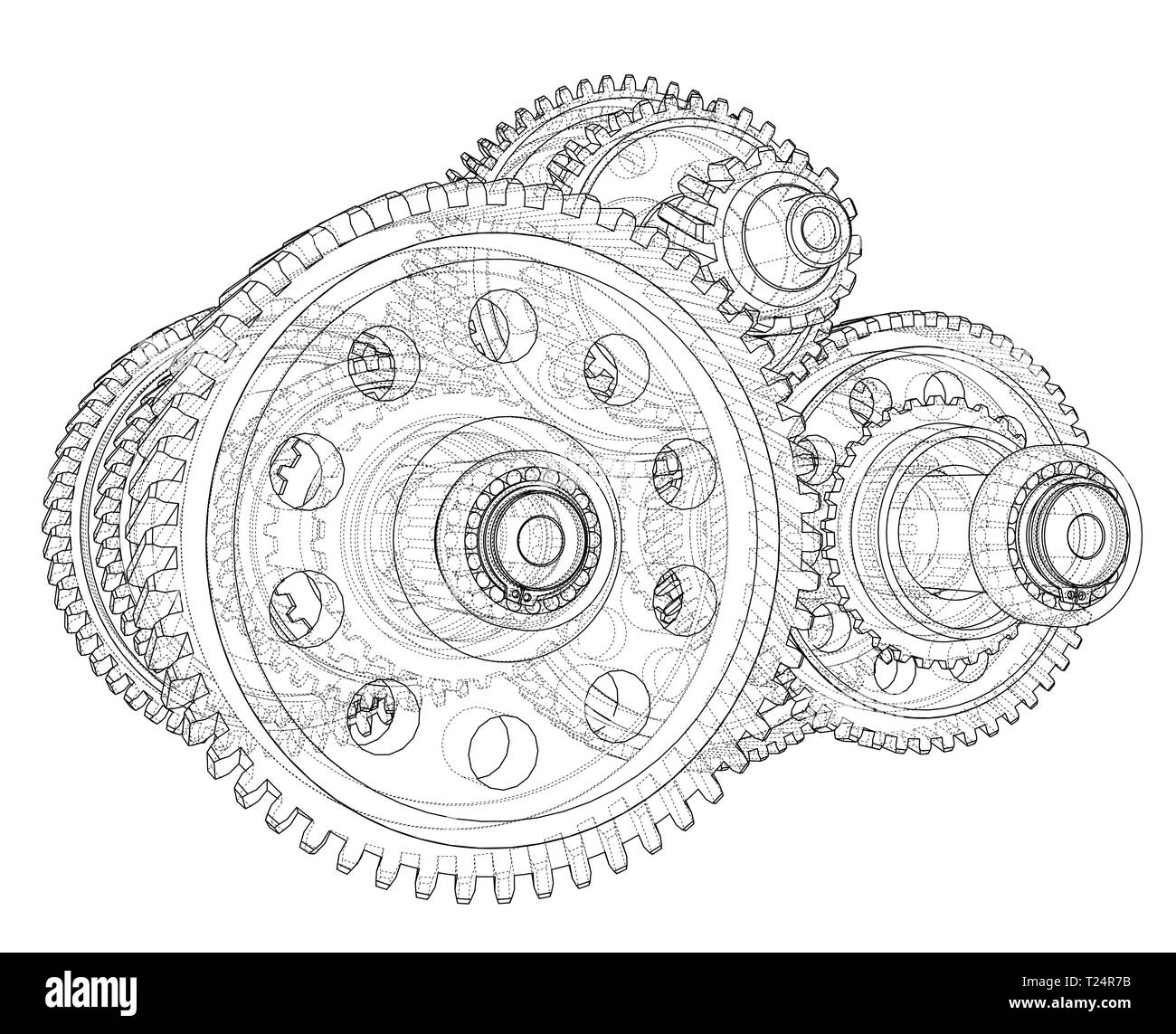 Outline gearbox concept. Vector Stock Vector Image & Art - Alamy