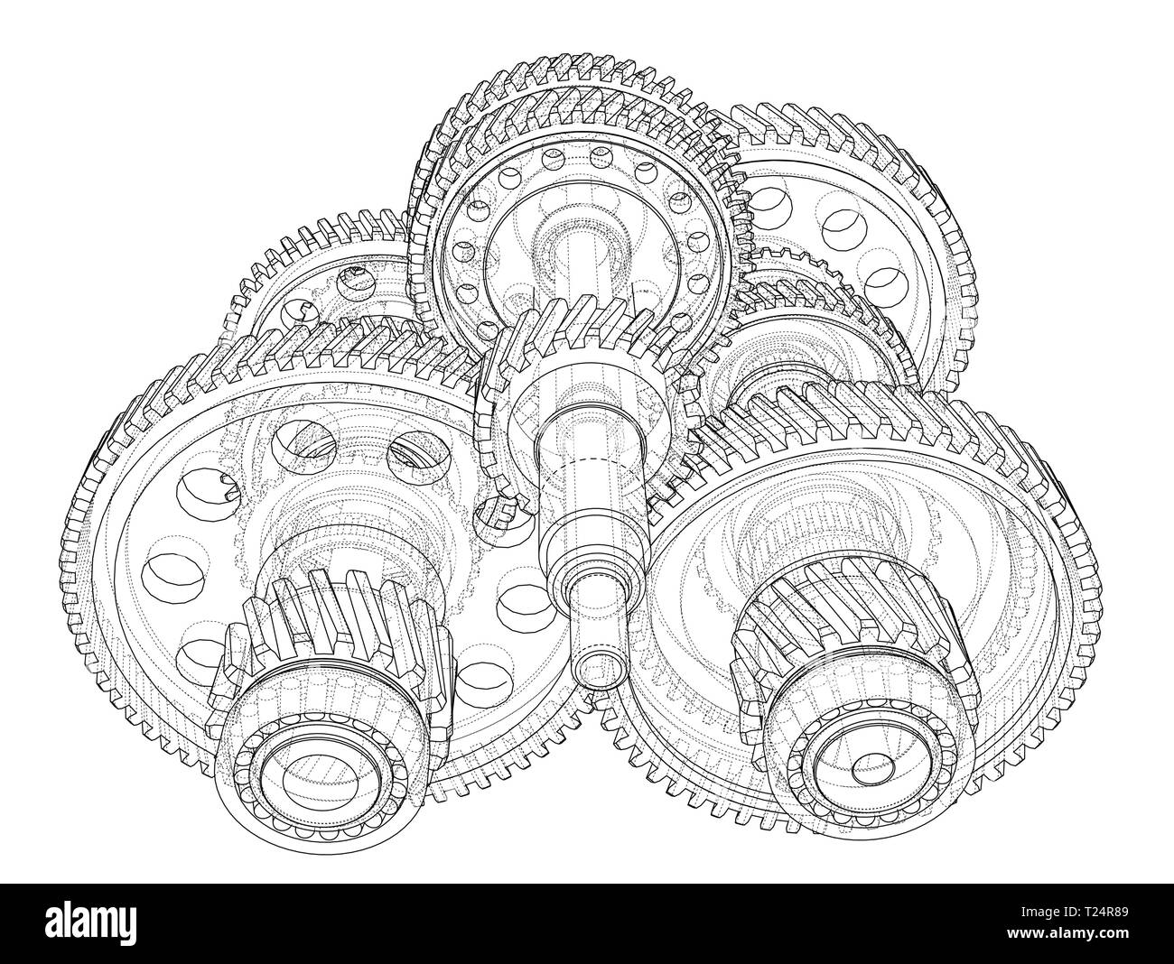 Outline gearbox concept. Vector Stock Vector Image & Art - Alamy