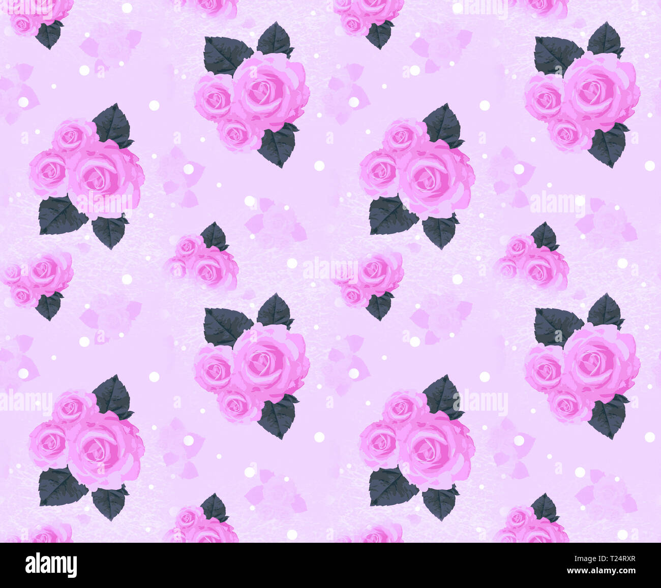 Seamless wall-paper with roses, purple. A vintage decorative pattern, a ...