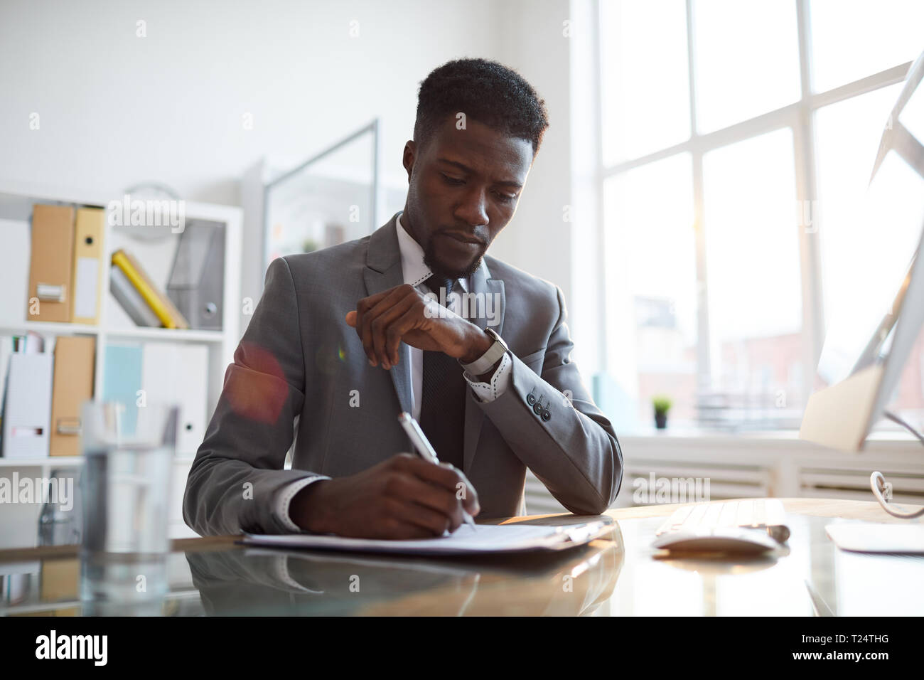 Checking time Stock Photo