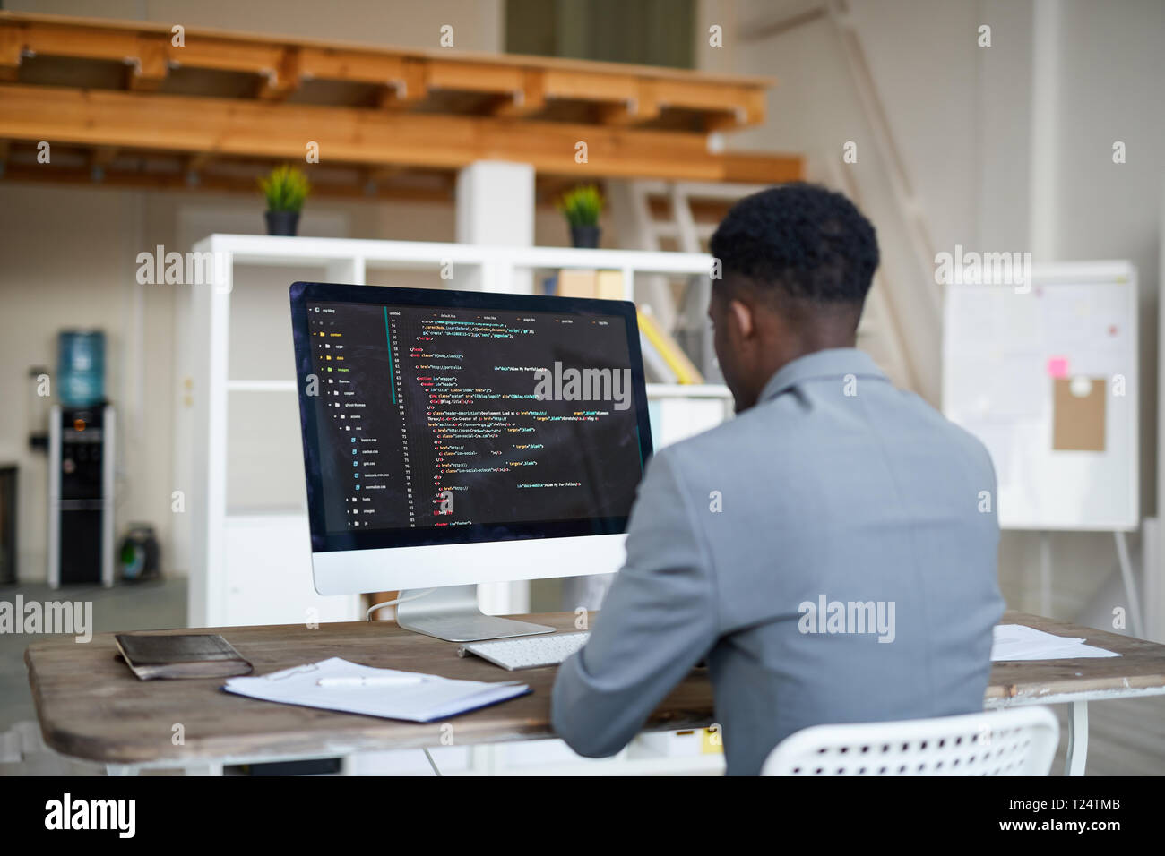 Work of programmer Stock Photo - Alamy