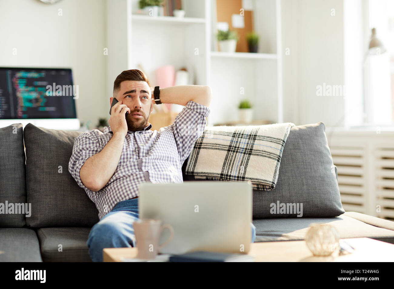Man with modern gadgets Stock Photo