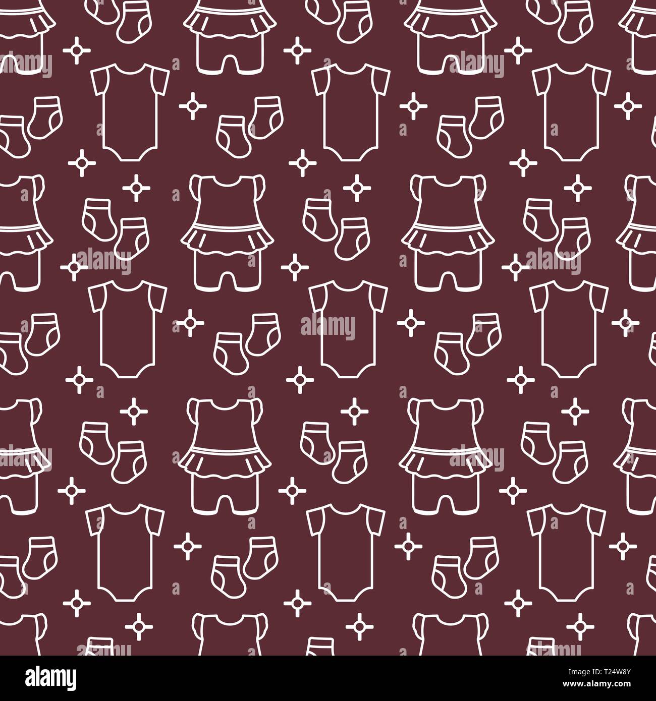 Seamless pattern with baby clothes. Vector illustration with slip ...