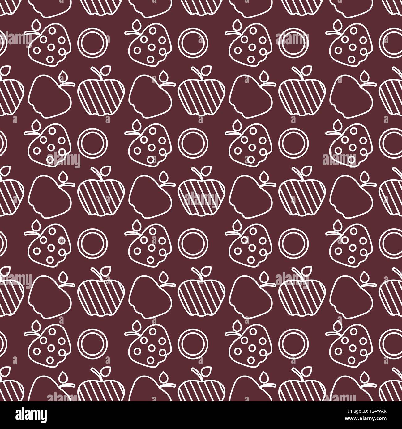 Seamless pattern with apples. Vector illustration with apple and leaf ...