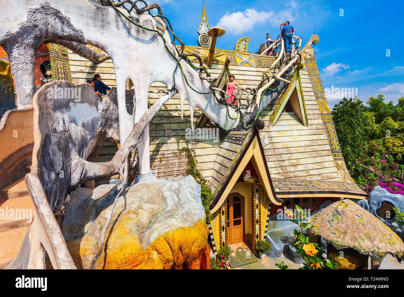 DALAT, VIETNAM - MARCH 13, 2018: Hang Nga guesthouse or Crazy House is an unconventional fairy tale building in Dalat in Vietnam Stock Photo