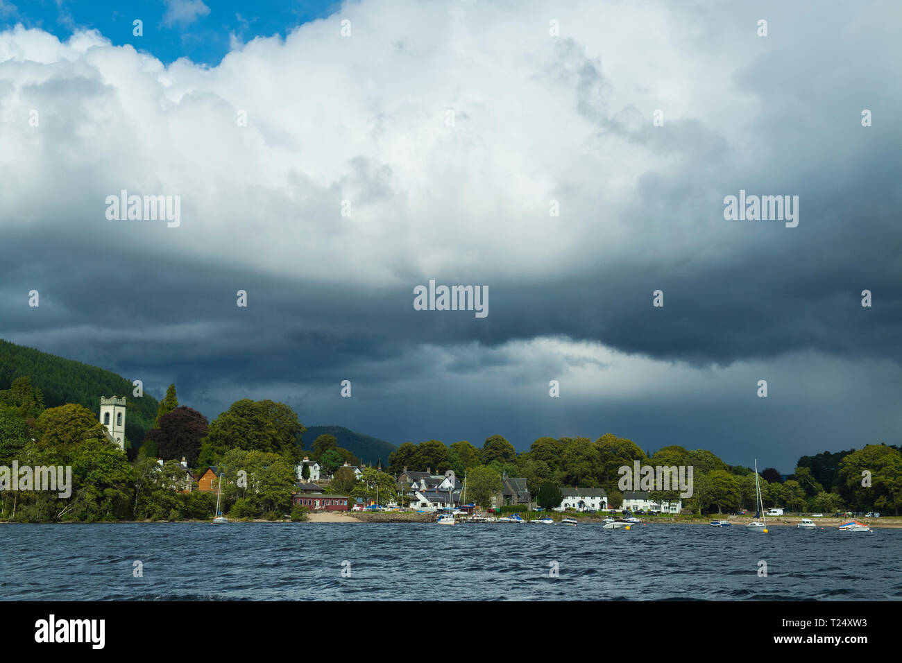 View of Kenmore from Loch Tay, Scotland Stock Photo