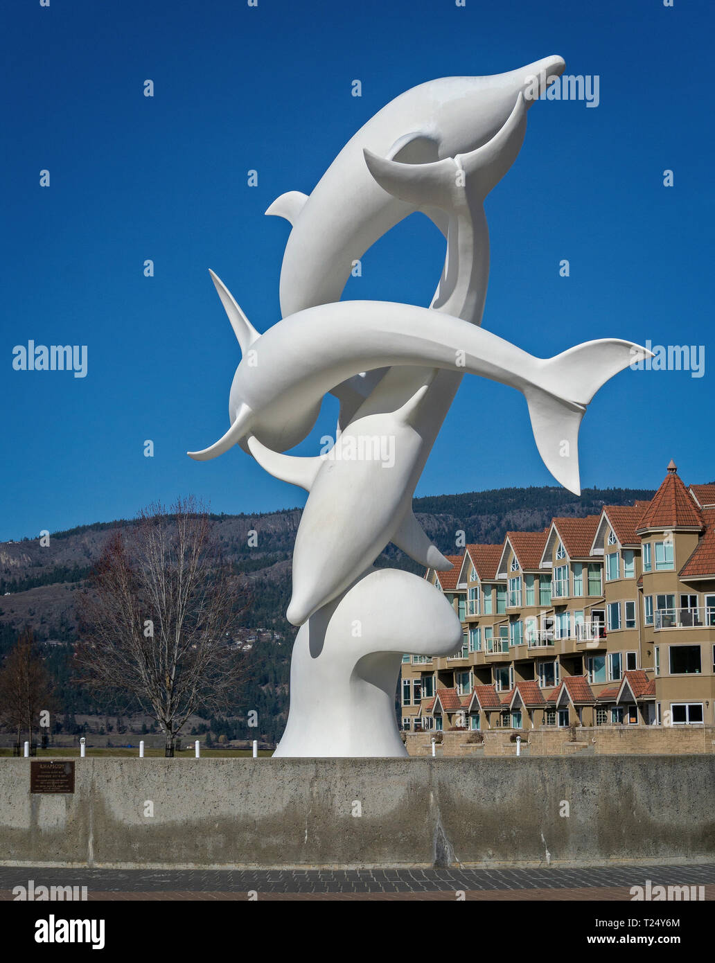 Dolphin fountain Kelowna BC Canada Stock Photo Alamy