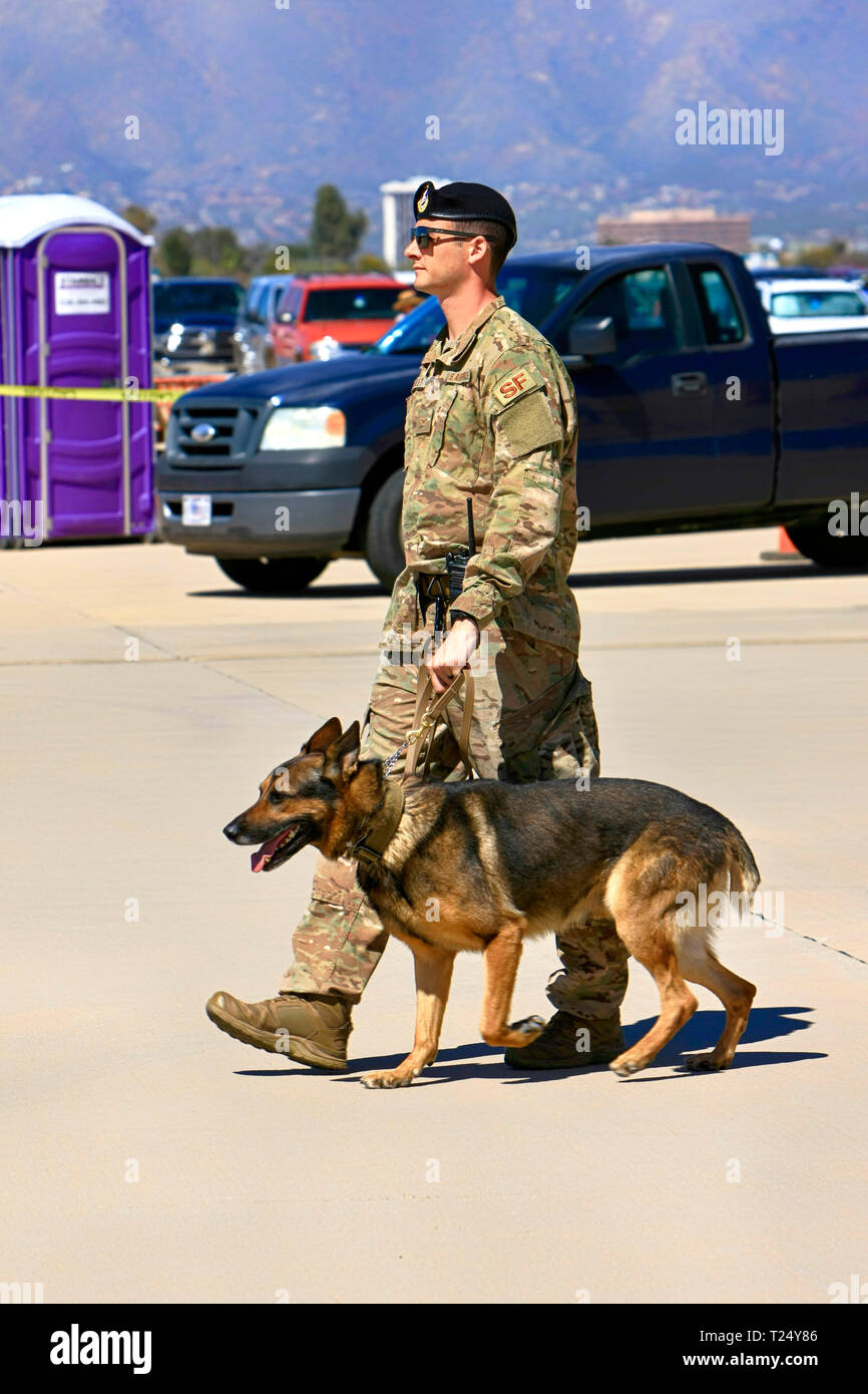 USAF Military Police K9 unit patrol the DavisMonthan AFB in Tucson