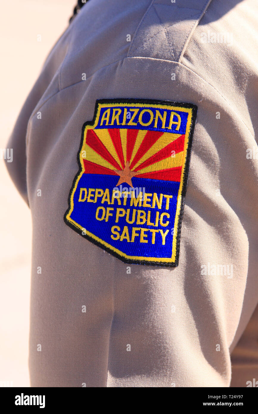 Close-up of the arm badge of a member of the Arizona Department of Public Safety (Police) in Tucson Stock Photo