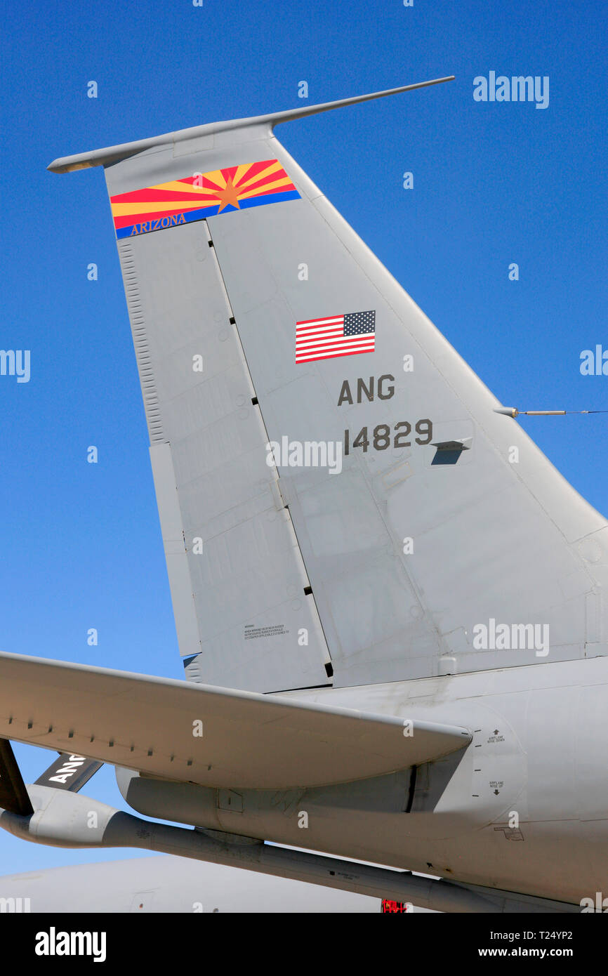 Rudder assembly of Boeing KC135 Stratotanker of the 197th ARS