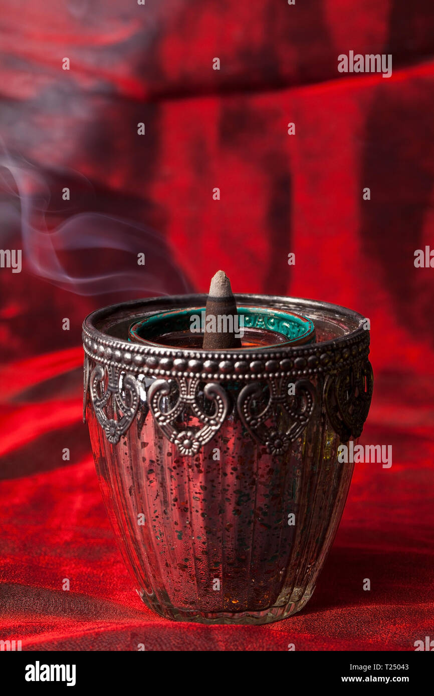 Burning aromatic incense cones Stock Photo Alamy