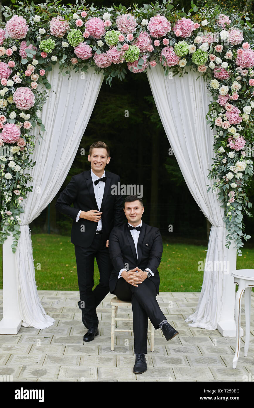 stylish black suit with bow tie 
