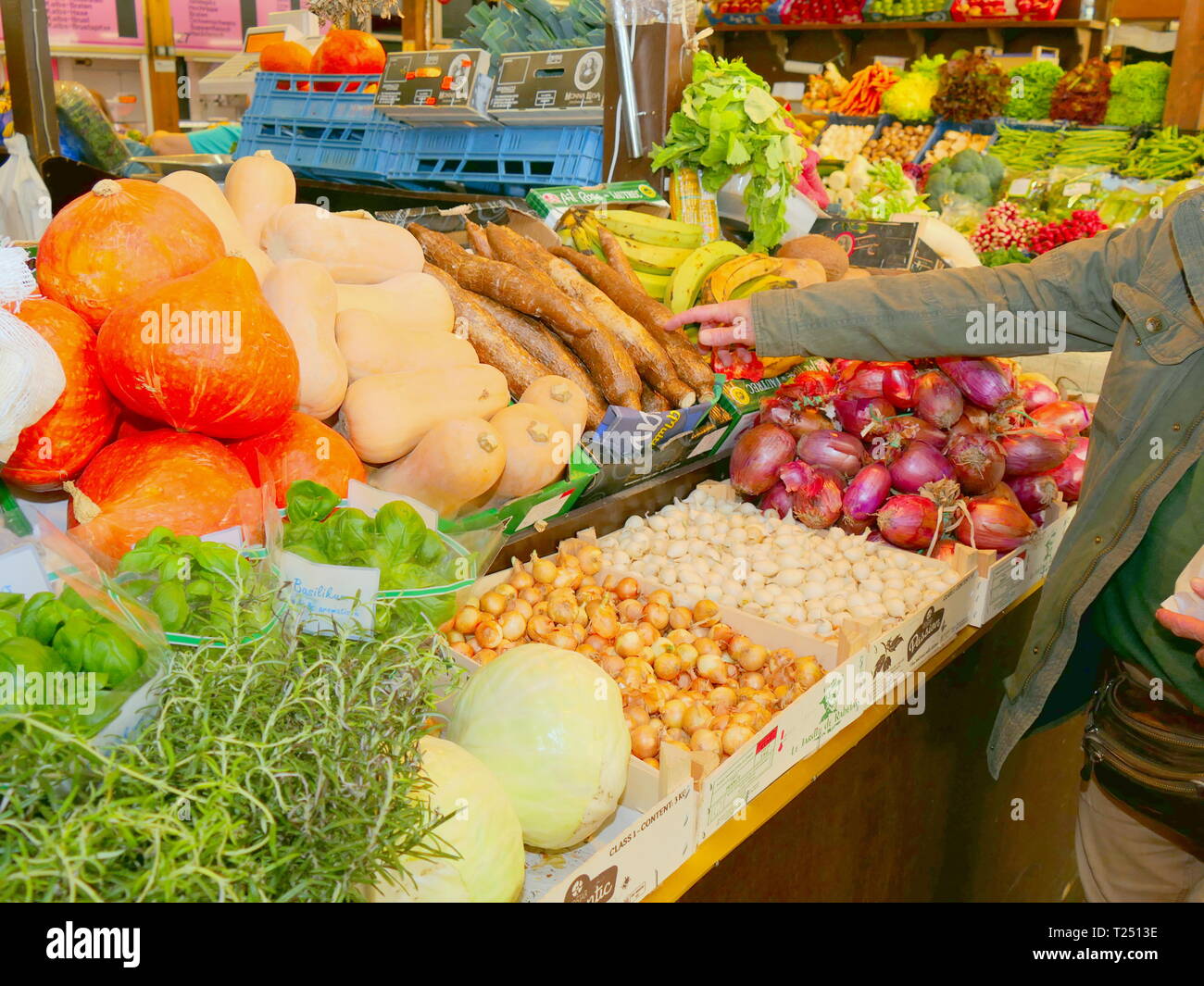 Colorful fruits and vegetables on a market Stock Photo - Alamy