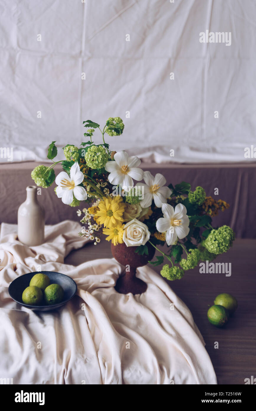 Still life with a beautiful bouquet of flowers Stock Photo - Alamy