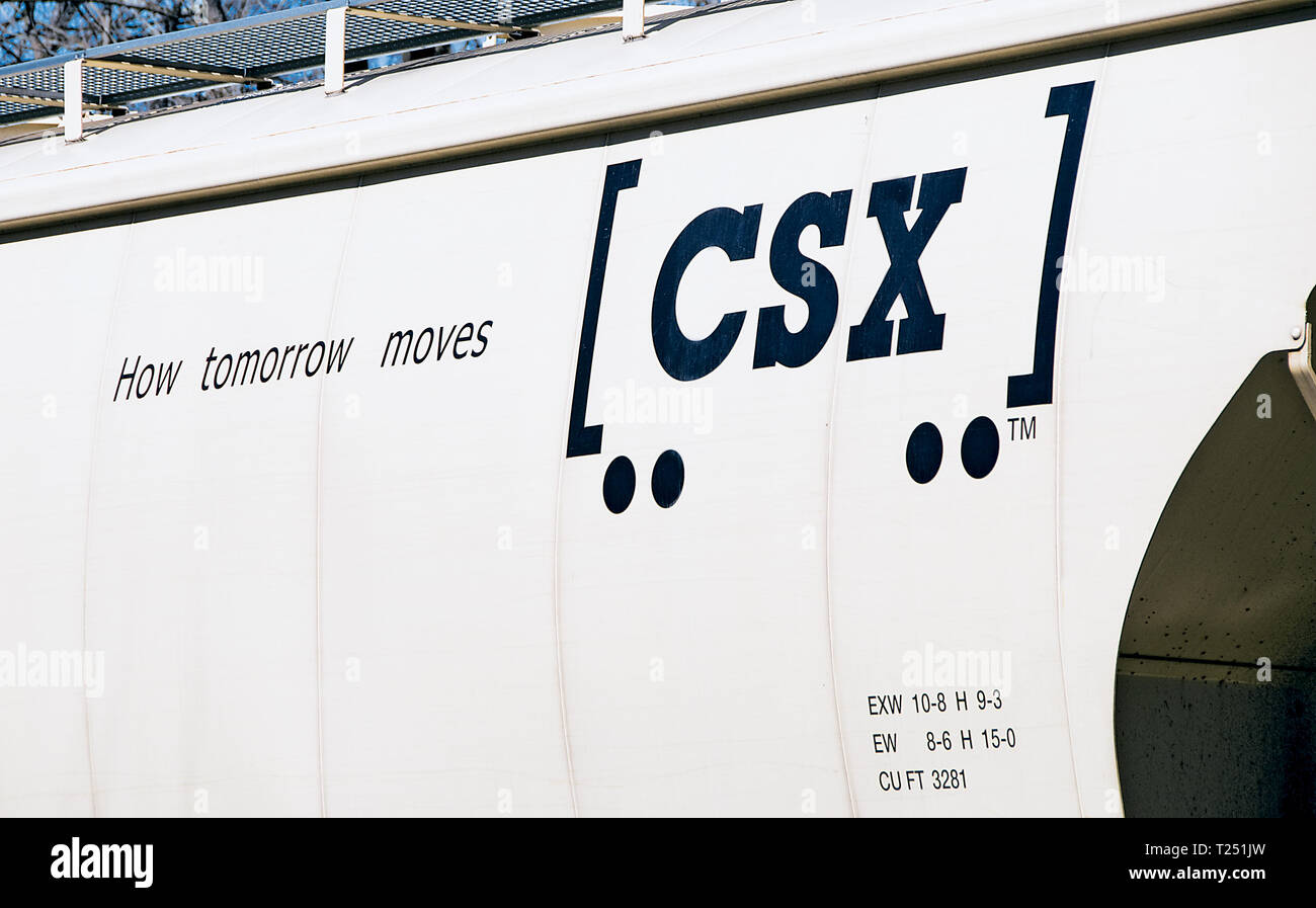 CSX How Tomorrow Moves Logo on Railcar Stock Photo