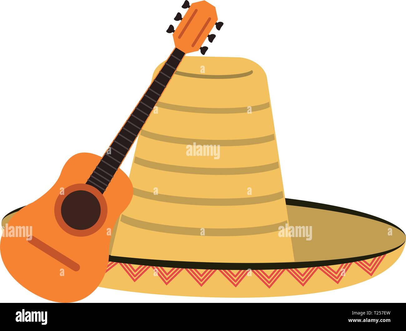 Acoustic guitar and mexican hat Stock Vector Image & Art - Alamy