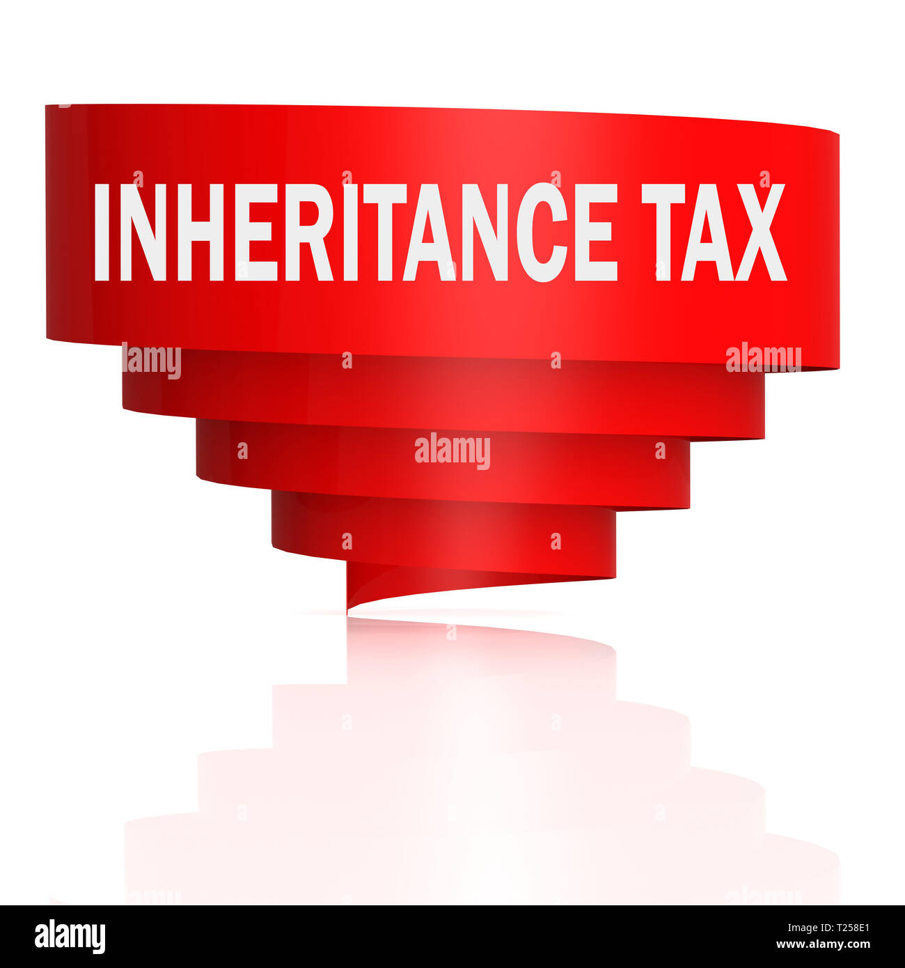 Inheritance tax word with red curve banner, 3D rendering Stock Photo