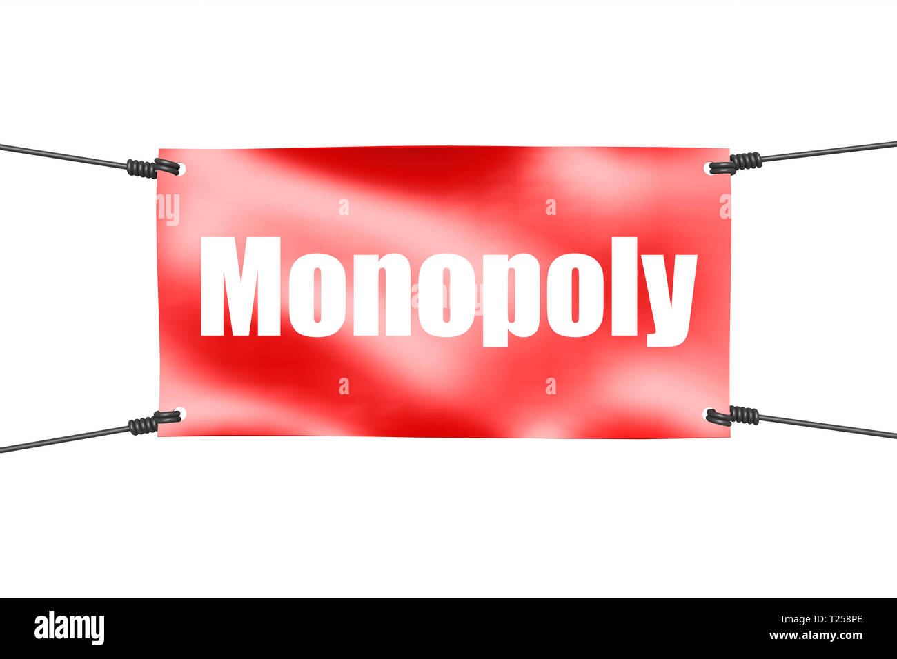 Monopoly word with red tie up banner, 3D rendering Stock Photo Alamy