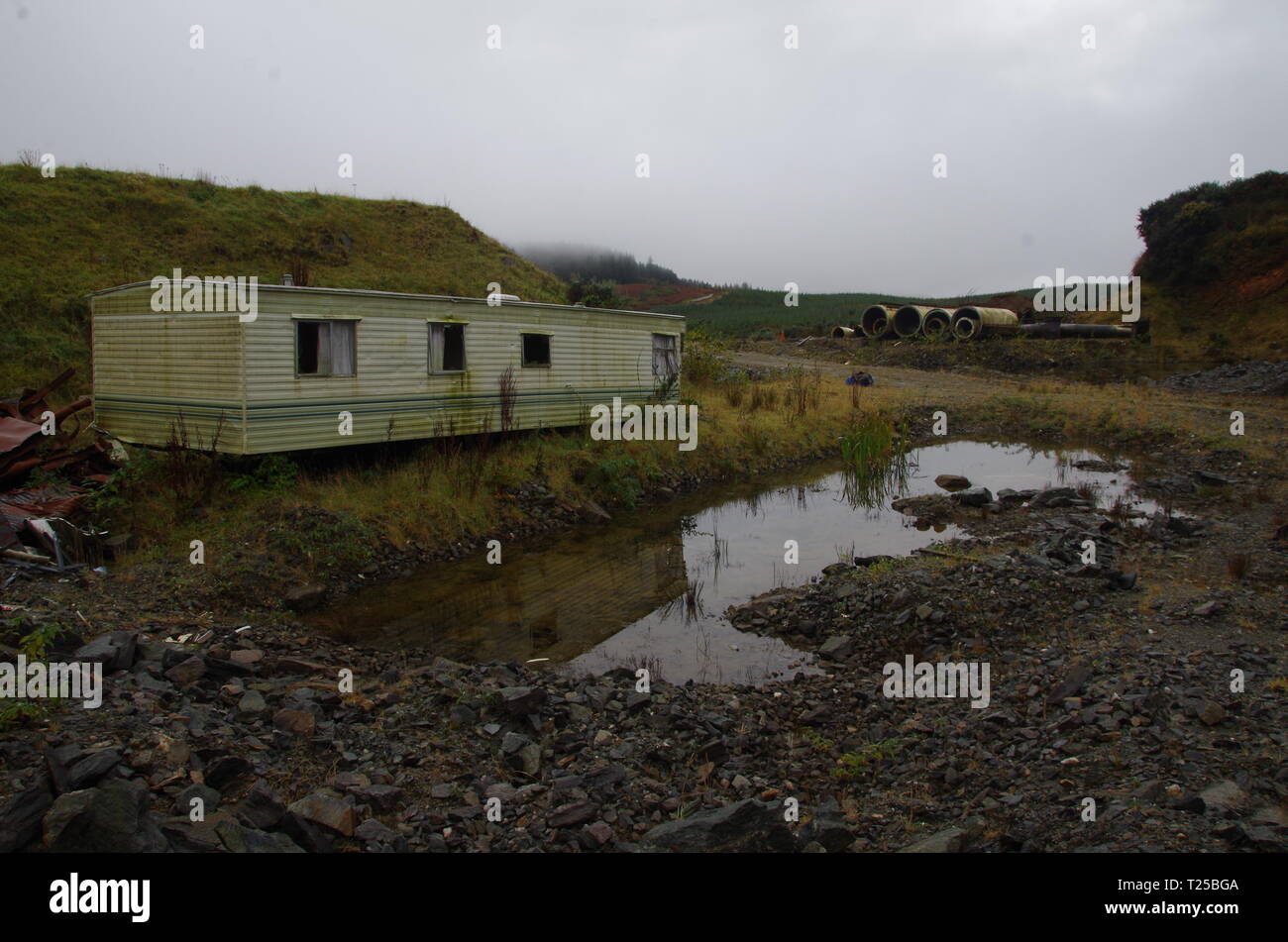 Abandoned caravan. The Loch Lomond and Cowal Way. Cowal peninsula