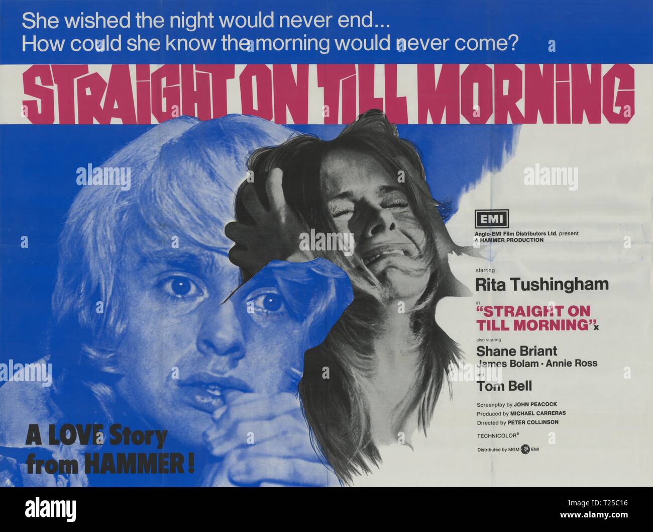 Straight on till Morning (1972)  Publicity information, film poster,      Date: 1972 Stock Photo