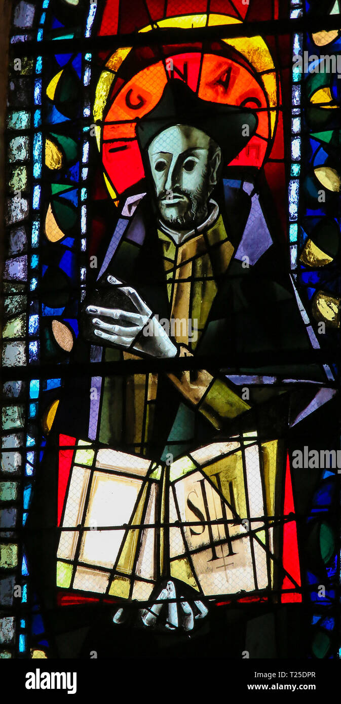 Saint Honore d'Eylau church. Stained glass window. St