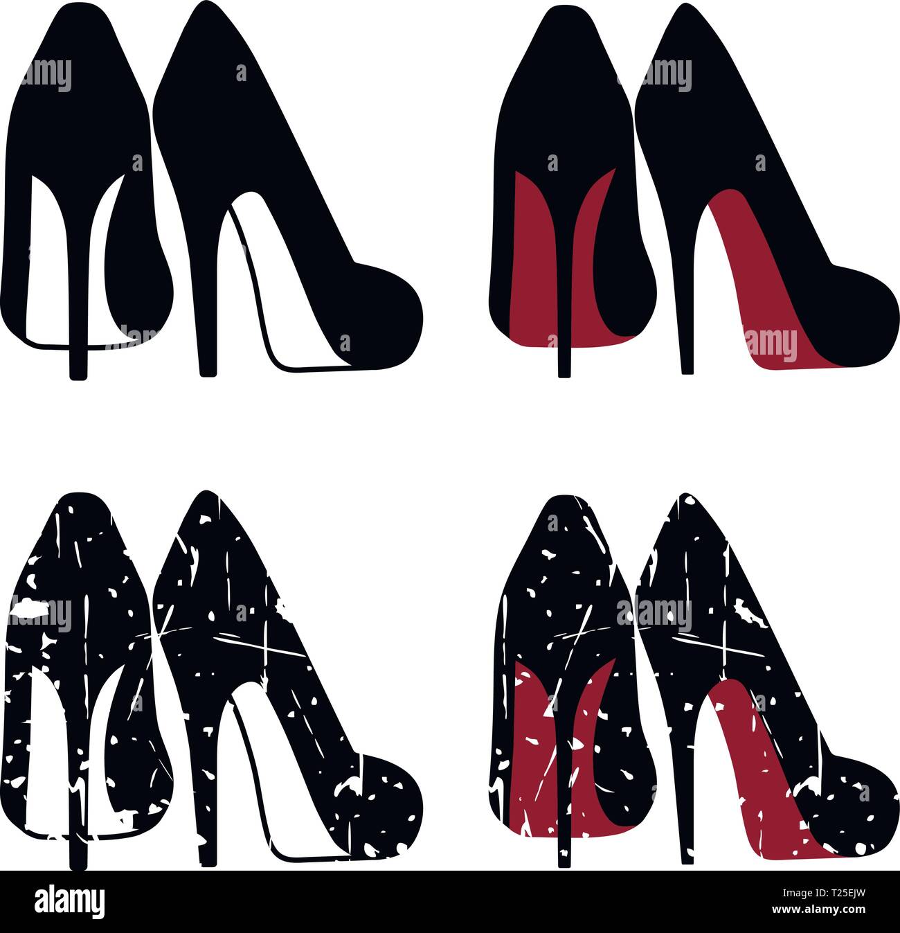Silhouettes of high heels. Women's shoes Stock Vector Image & Art Alamy