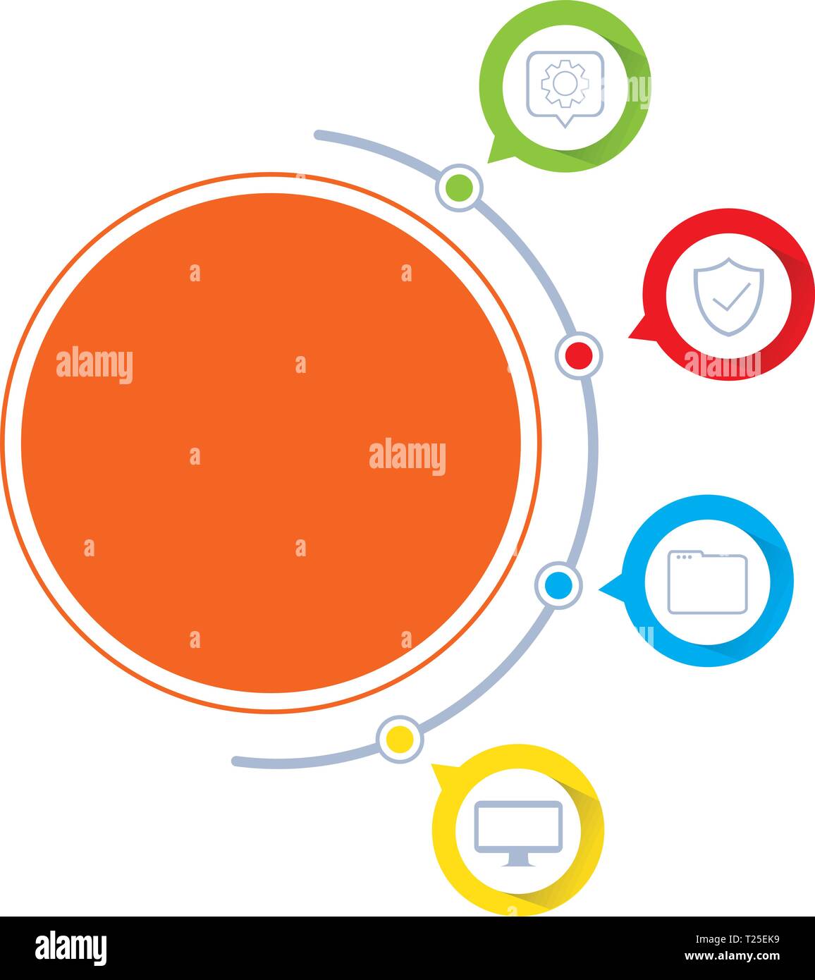 circles and colors tech infographics vector illustration design Stock Vector