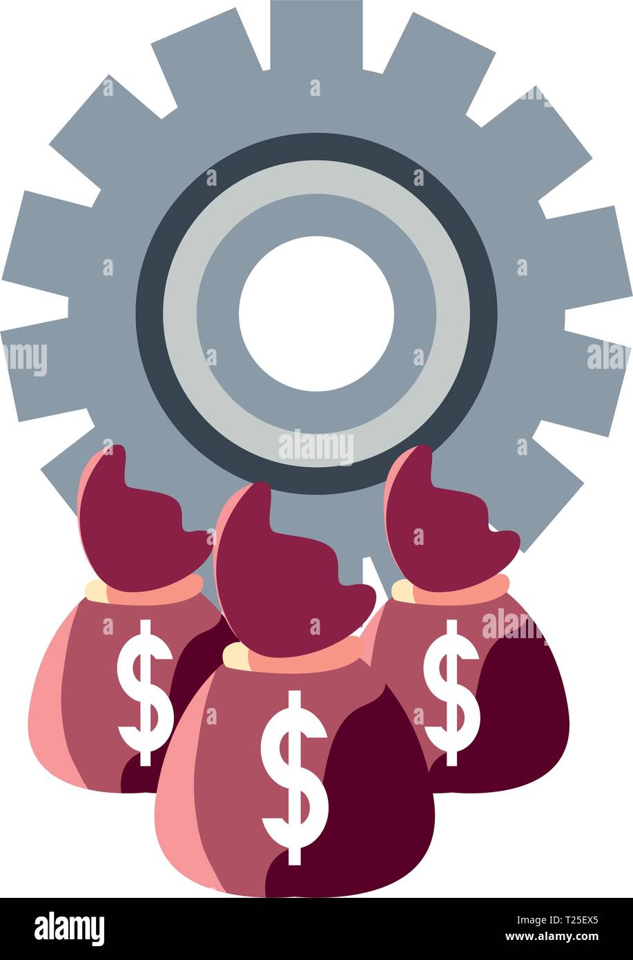 money bags dollar gear business vector illustration Stock Vector Image ...