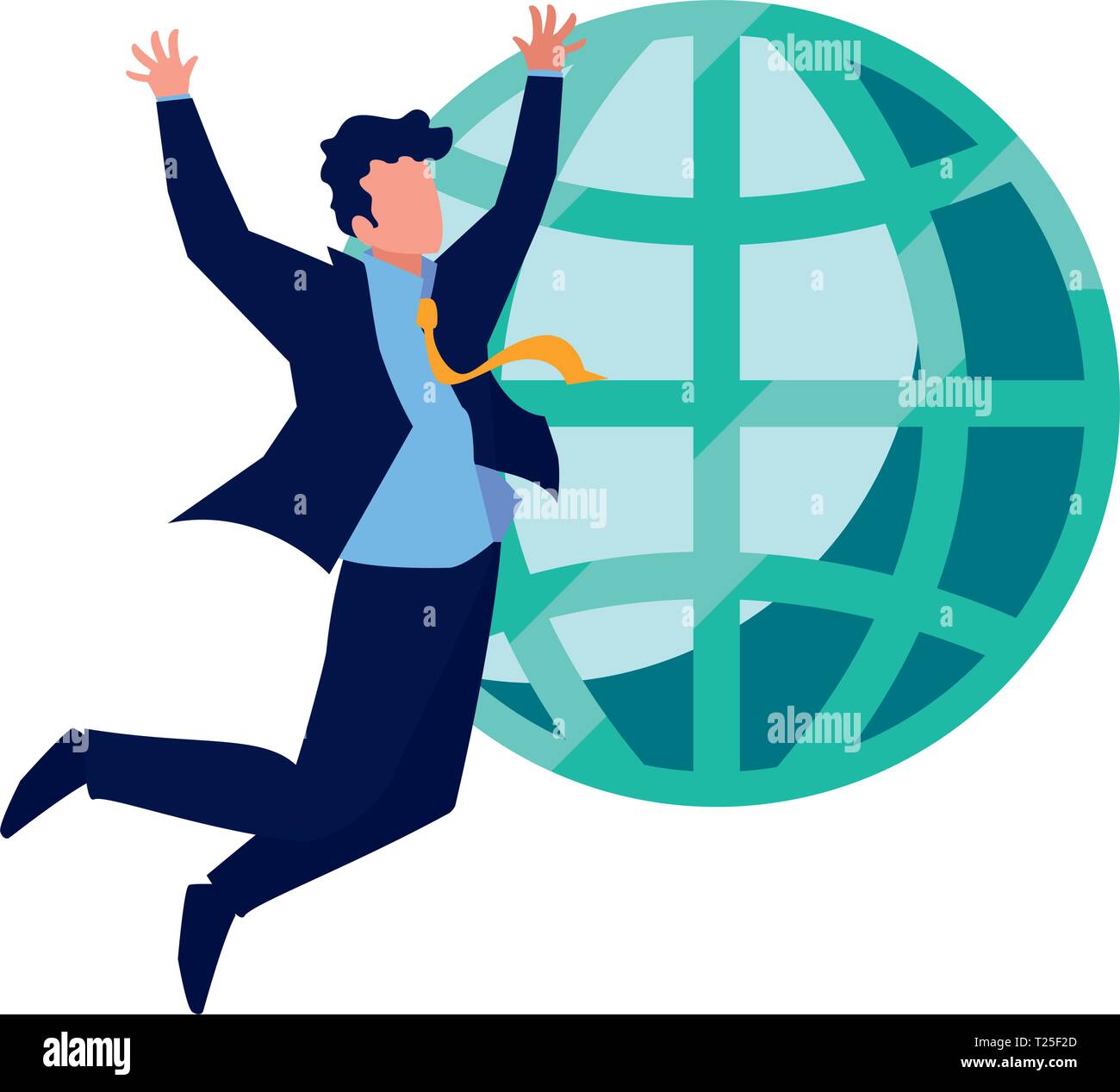 successful businessman world business vector illustration design Stock ...