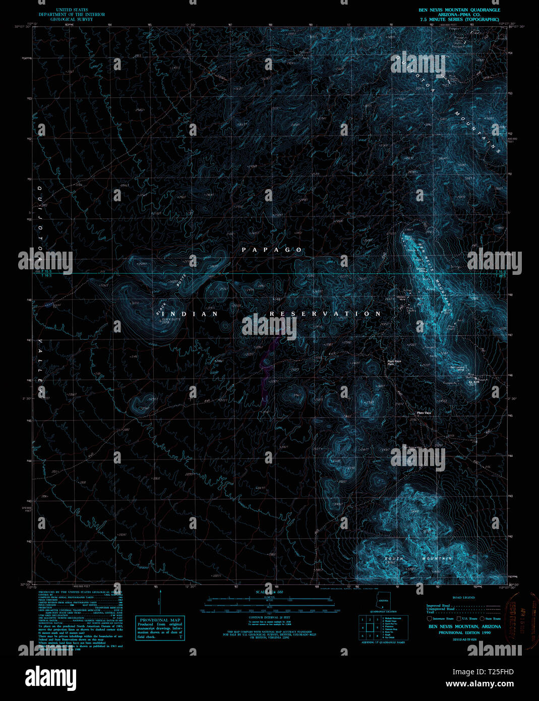USGS TOPO Map Arizona AZ Ben Nevis - Usgs Topo Map Arizona Az Ben Nevis Mountain 310435 1990 24000 Inverted Restoration T25FHD 