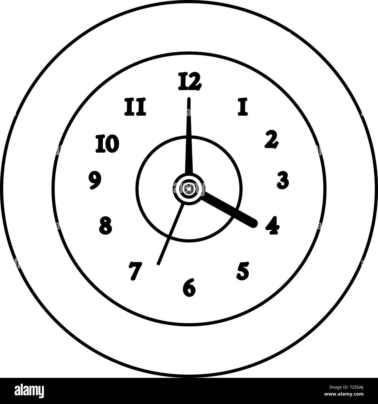 round clock time on white background vector illustration Stock Vector ...